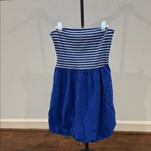 Blue Striped Bubble Dress